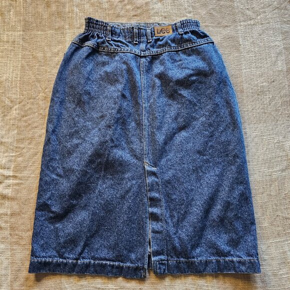 Vintage Casual Coastal Western Cottagecore Preppy Mid Rise Denim Midi Skirt - Picture 8 of 12